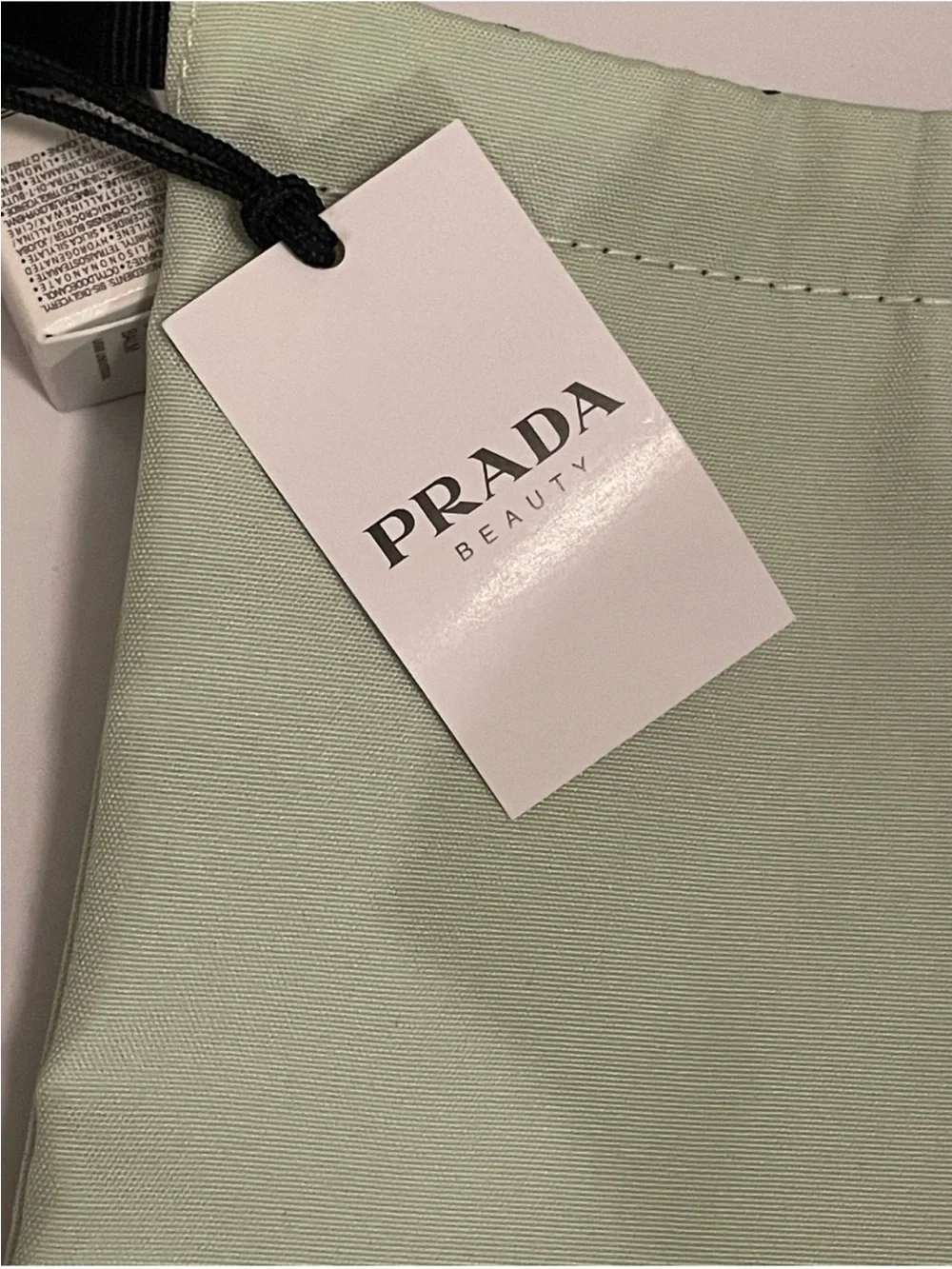 Prada Beauty Set 5 Pieces, Balm,”Empty” Bottles & Sage Green Pouch New in Dusty